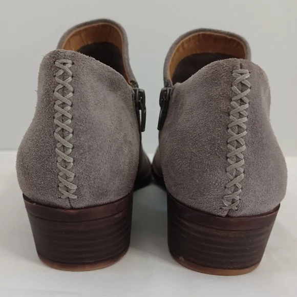 LUCKY BRAND suede ankle boots boots zip-up gray size 7m-(37.1/2) soft leather - Picture 8 of 11